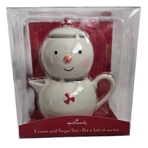 Hallmark Snowman Cream‎ And Sugar Stacking Set NIB